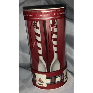 Williams Sonoma Gingerbread Chef Spoon Set of 4 Earthenware Marc Lacaze 2009 NEW